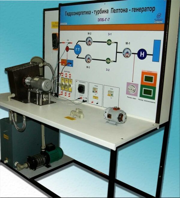 Учебный лабораторный комплекс «Гидроэнергетика - турбина Пелтона-генератор»